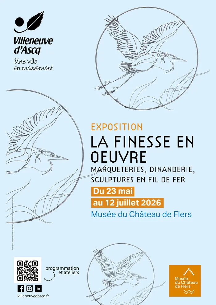 Exposition La Finesse en Œuvre : marqueteries, dinanderie, sculptures en fil de fer