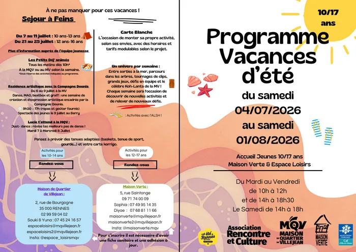 Programme vacances jeunesse