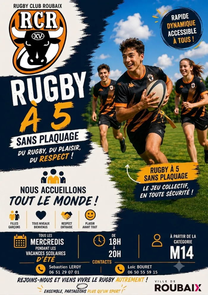 initiation rugby à 5 sans plaquage